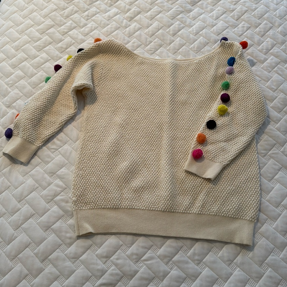 Anthropologie Pom Pom sleeve sweater - size M